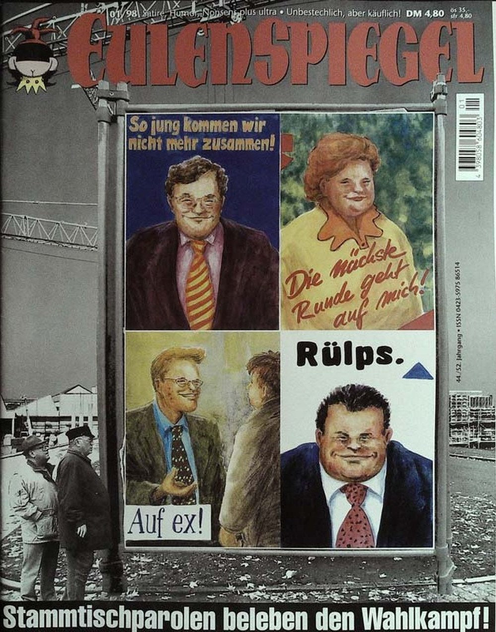 Eulenspiegel Magazin Deutschland 1998-01 Helmut Kohl Hannelore Kohl Lothar De Maizière Gregor Gysi