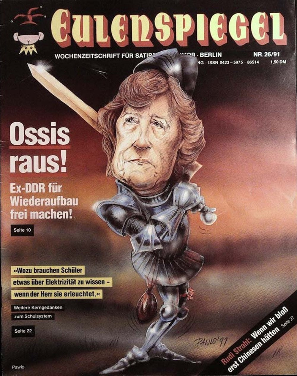 Eulenspiegel Magazin Deutschland 1991-26 Angela Merkel Rudi Strahl