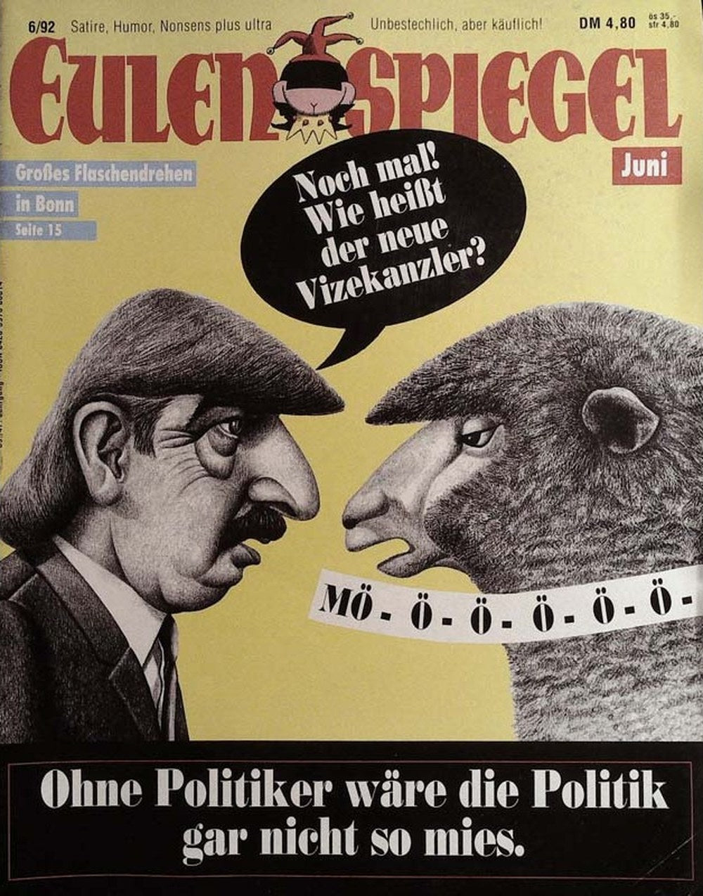 Eulenspiegel Magazin Deutschland 1992-06 Jürgen Möllemann