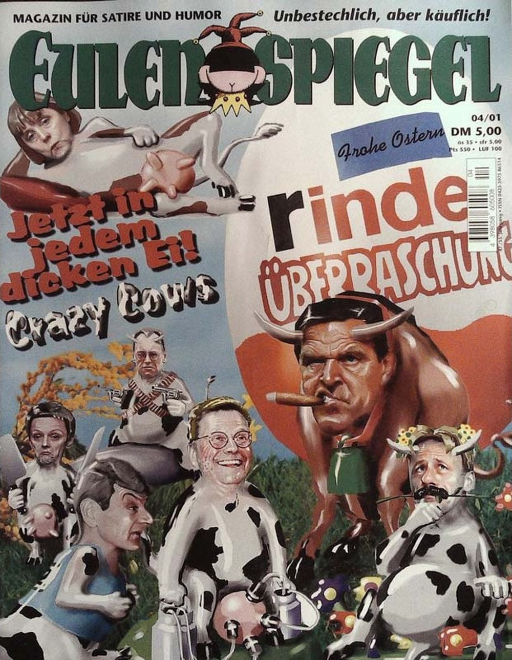 Eulenspiegel Magazin Deutschland 2001-04 Gerhard Schröder Joschka Fischer Angela Merkel Guido Westerwelle Edmund Stoiber
