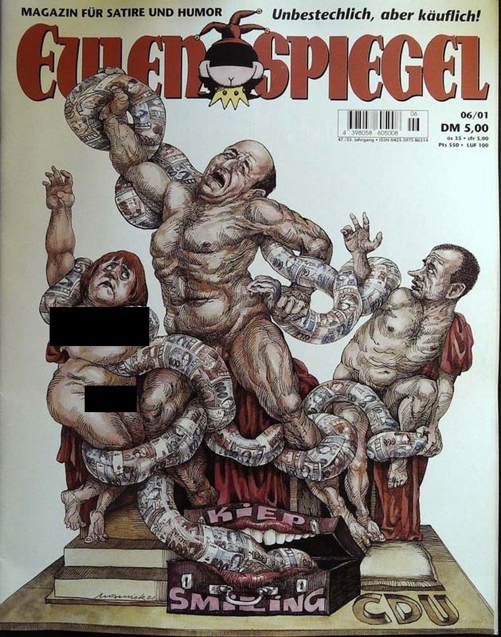 Eulenspiegel Magazin Deutschland 2001-06 Angela Merkel Helmut Kohl Friedrich Merz CDU