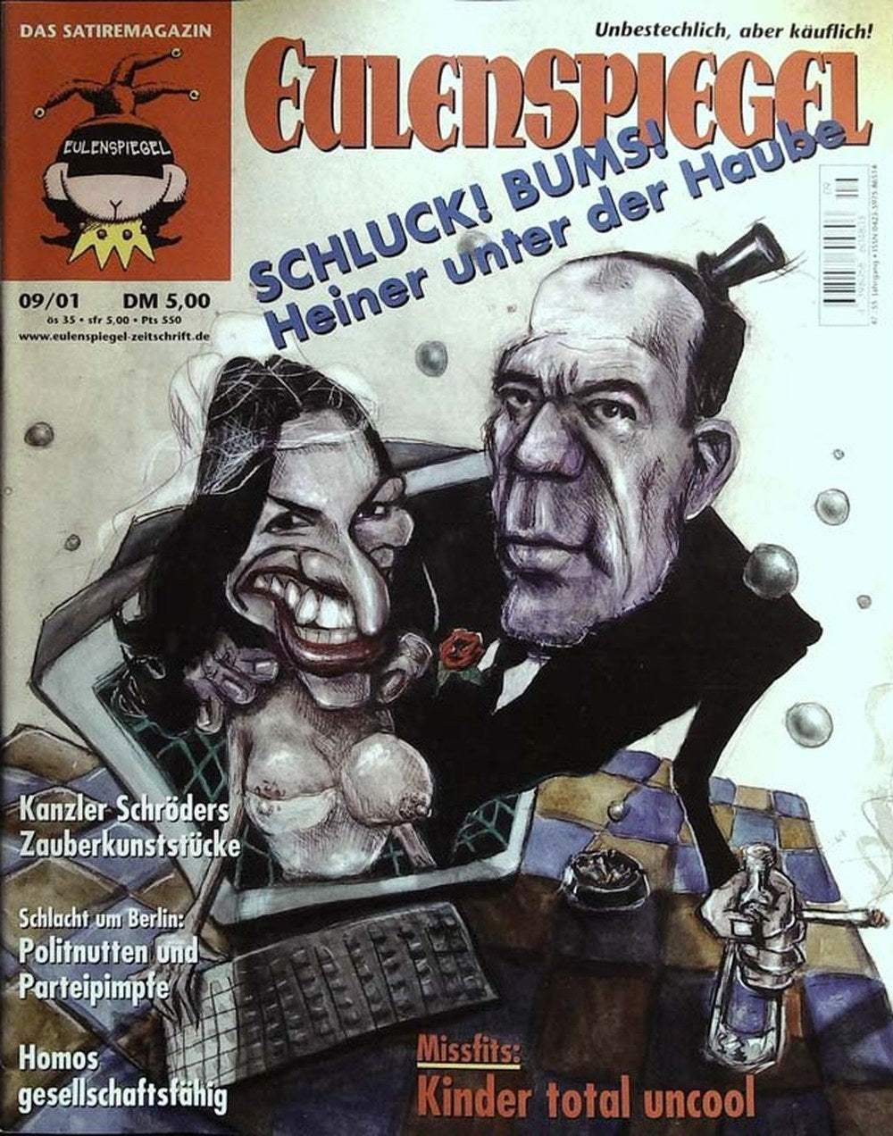 Eulenspiegel Magazin Deutschland 2001-09 Heiner Lauterbach Gerhard Schröder Missfits
