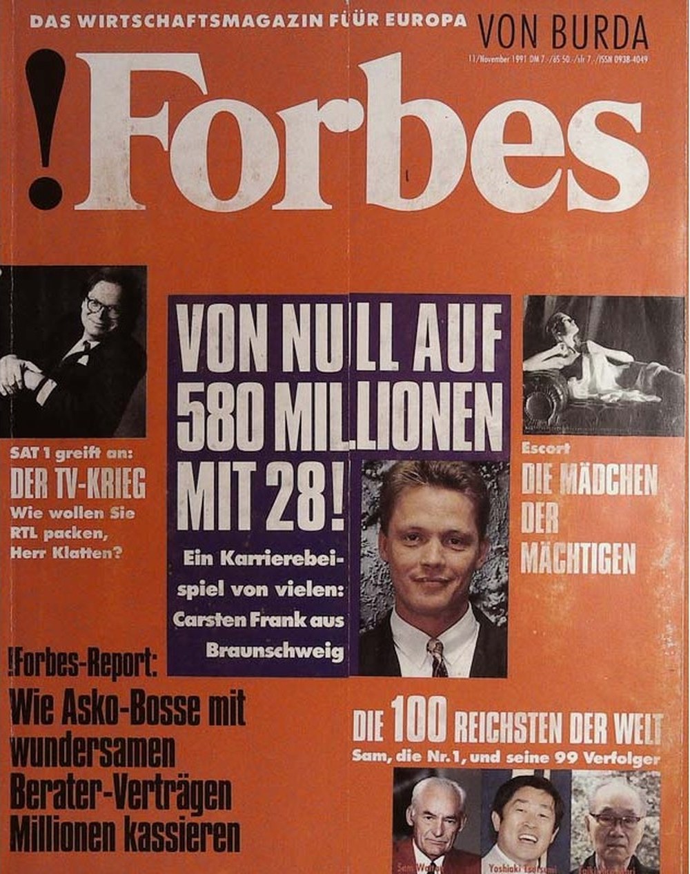 Forbes Magazin Österreich 1991-11 Carsten Frank Sam Walton Yoshiaki Tsutsumi
