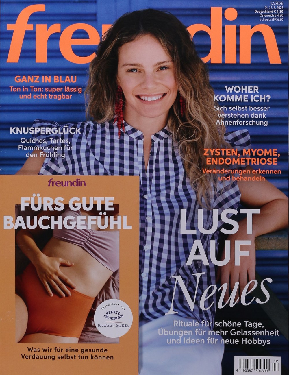 Freundin Magazin Deutschland 2026-12 Blaue Mode Quiches Tartes
