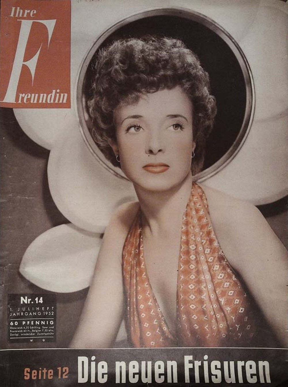 Freundin Magazin Deutschland 1952-14 Frisuren Mode Sommerhut