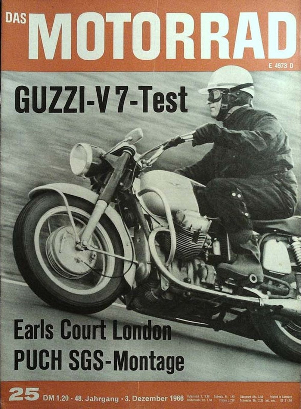 Motorrad Magazin Deutschland 1966-25 Moto Guzzi V7 Test Earls Court Motorradshow Puch SGS Montage