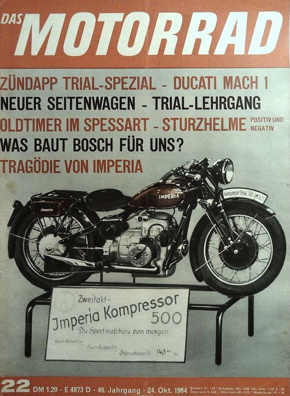 Motorrad Magazin Deutschland 1964-22 Imperia Zündapp Ducati Bosch