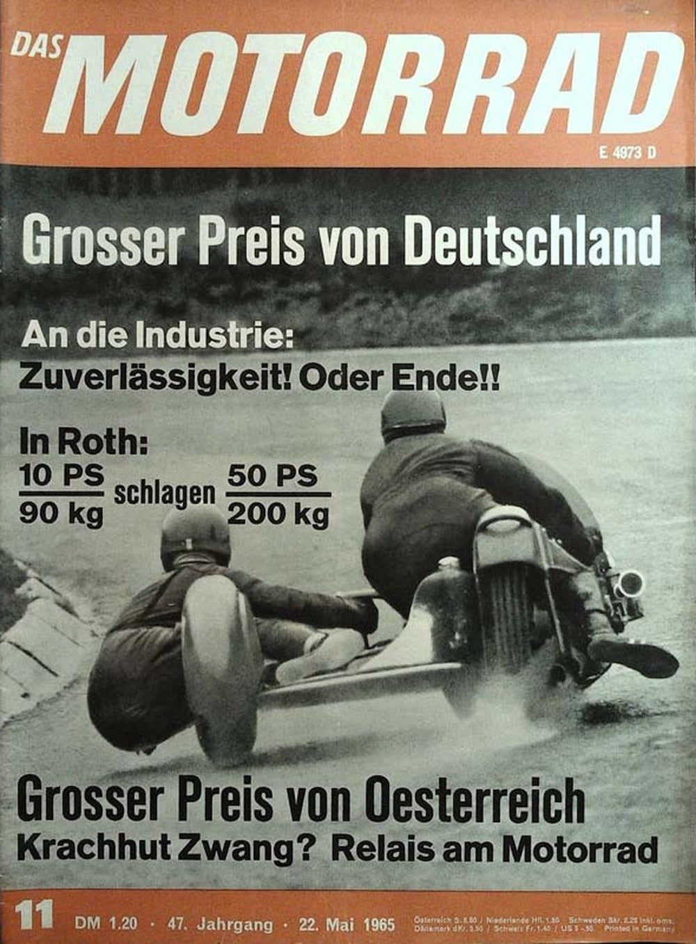 Motorrad Magazin Deutschland 1965-11 Motorrad-Gespann-Rennen Großer Preis Von Deutschland Großer Preis Von Österreich