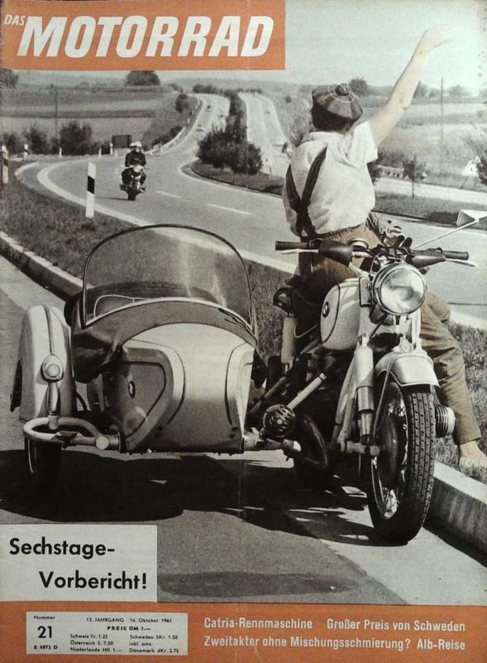 Motorrad Magazin Deutschland 1961-21 BMW Motorrad Mit Seitenwagen Six Days Vorbericht (isdt) Catria Rennmaschine