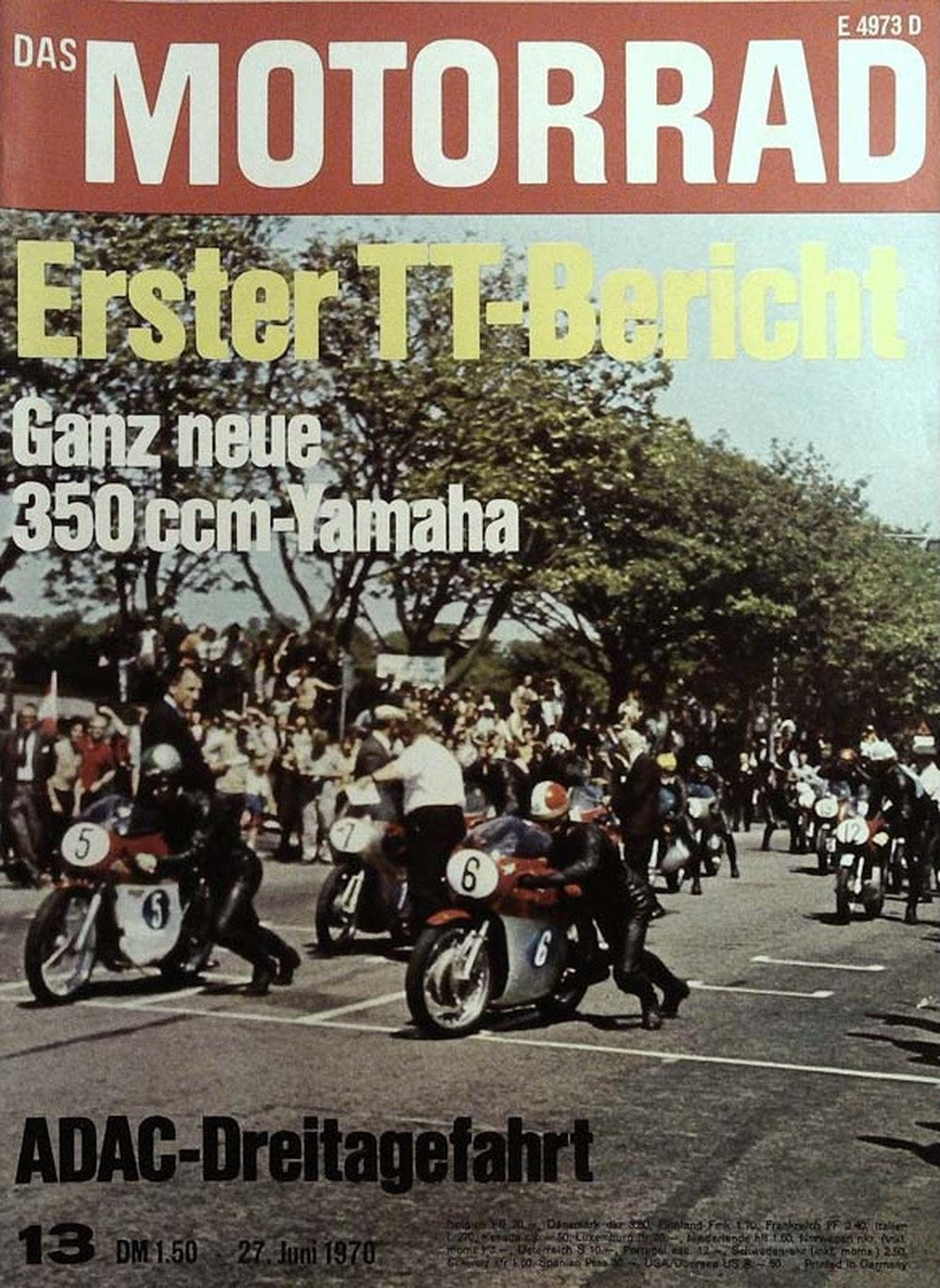 Motorrad Magazin Deutschland 1970-13 Motorradrennen Isle Of Man TT Yamaha 350 Ccm