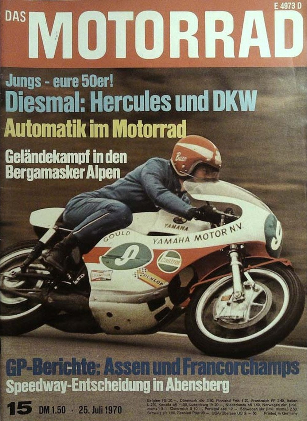 Motorrad Magazin Deutschland 1970-15 Rodney Gould Hercules DKW Yamaha Motor