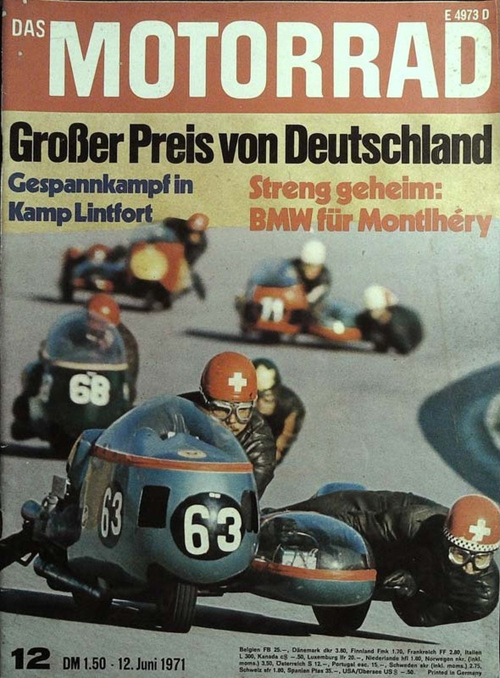 Motorrad Magazin Deutschland 1971-12 Gespann-Motorradrennen Großer Preis Von Deutschland BMW Motorräder