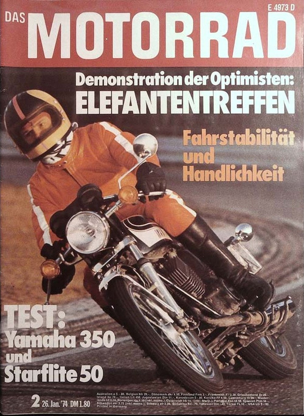Motorrad Magazin Deutschland 1974-02 Motorrad Elefantentreffen Fahrstabilität