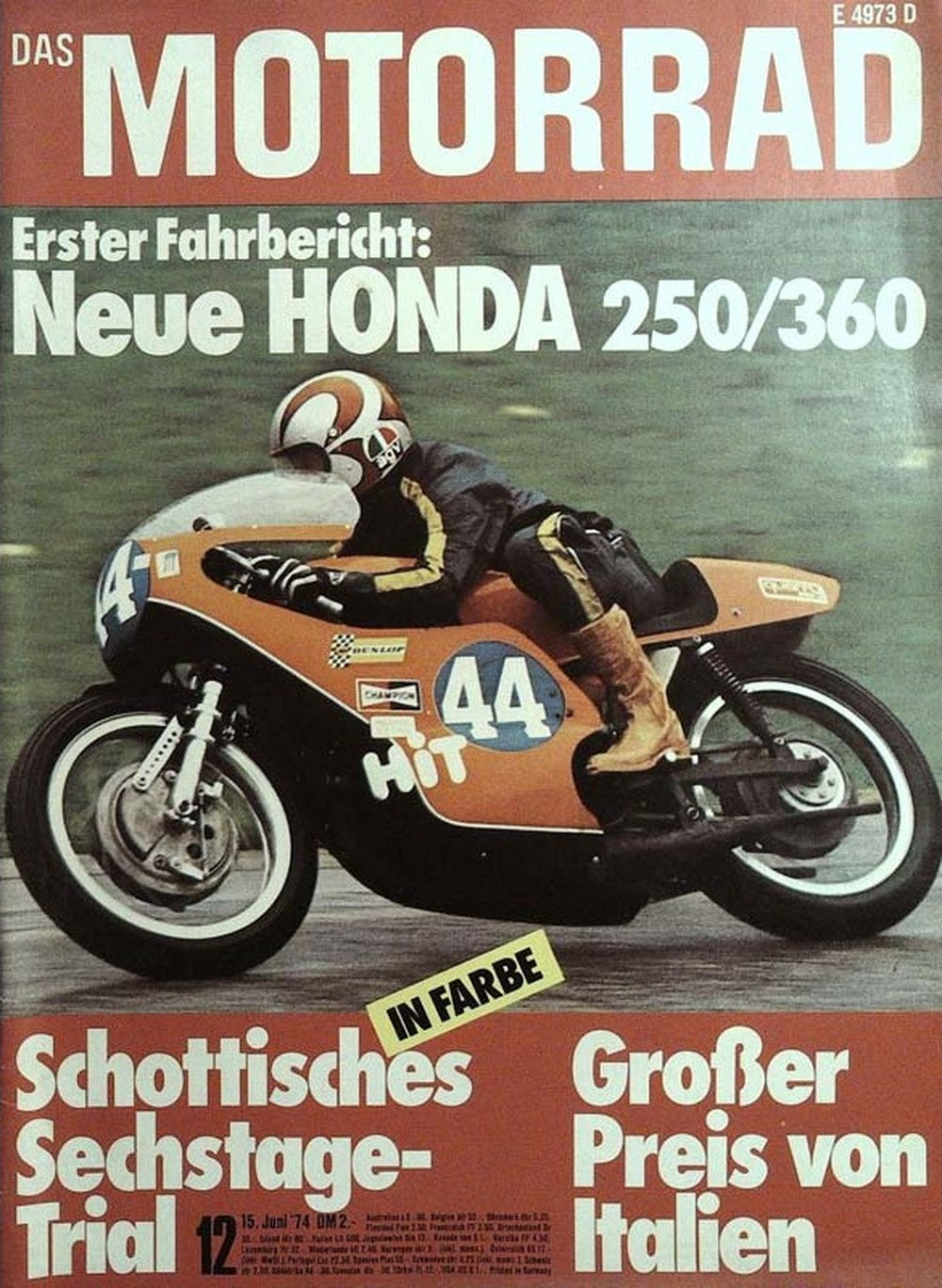 Motorrad Magazin Deutschland 1974-12 Honda 250/360 Motorradrennen Schottisches Sechstage-Trial