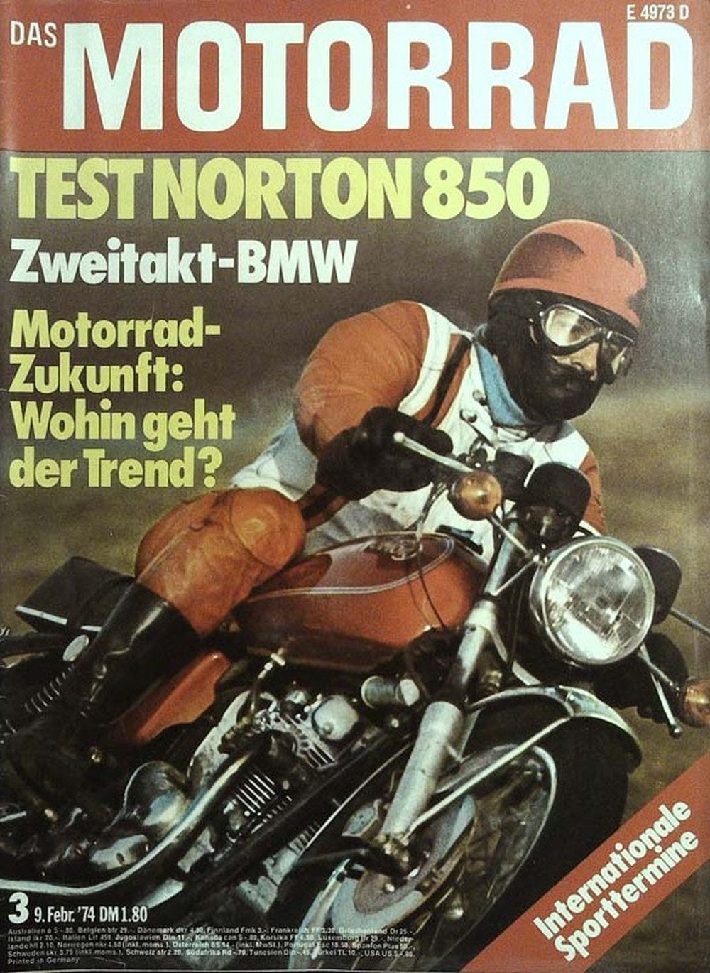 Motorrad Magazin Deutschland 1974-03 Norton 850 Zweitakt-BMW Motorrad-Zukunft