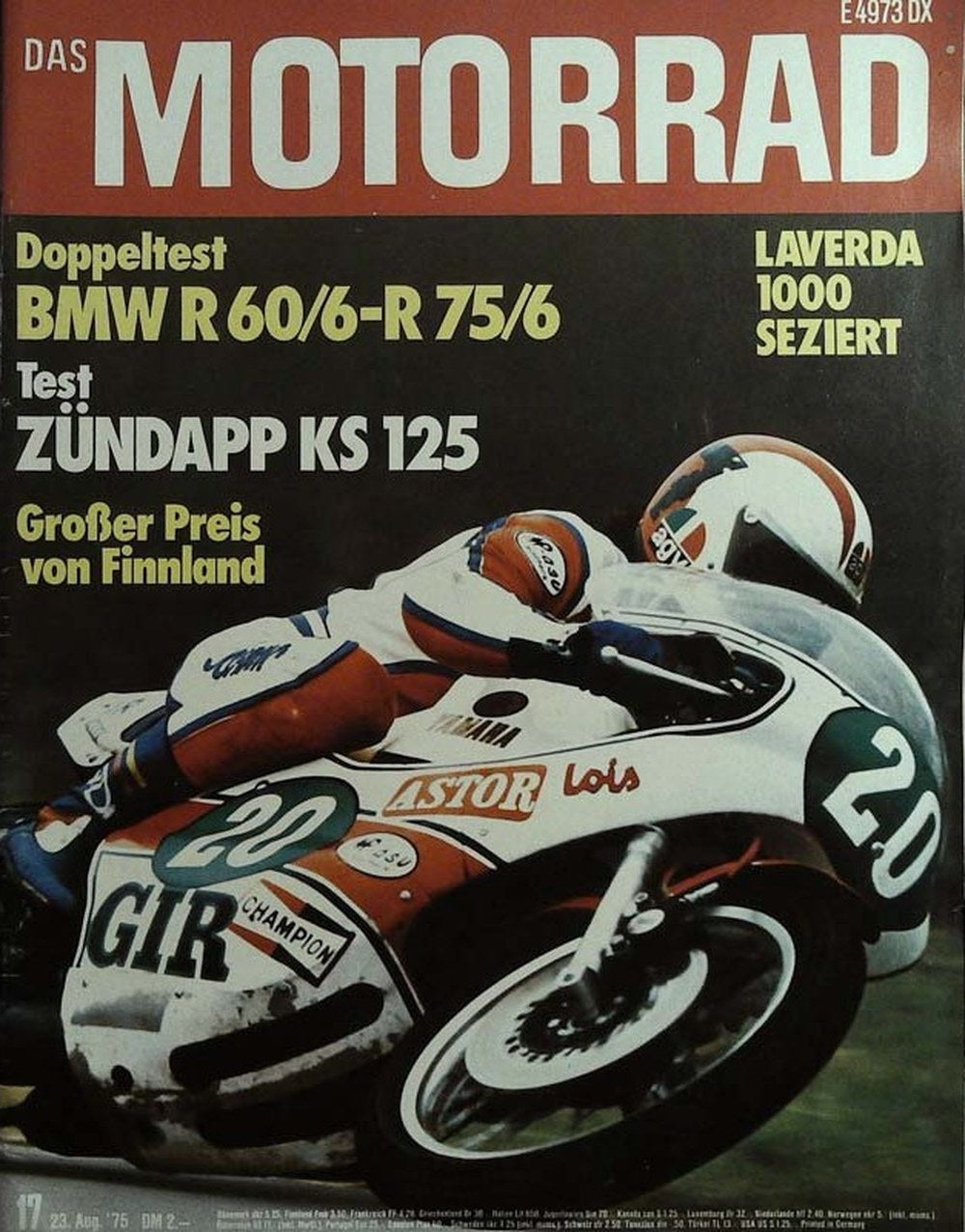 Motorrad Magazin Deutschland 1975-17 Johnny Cecotto