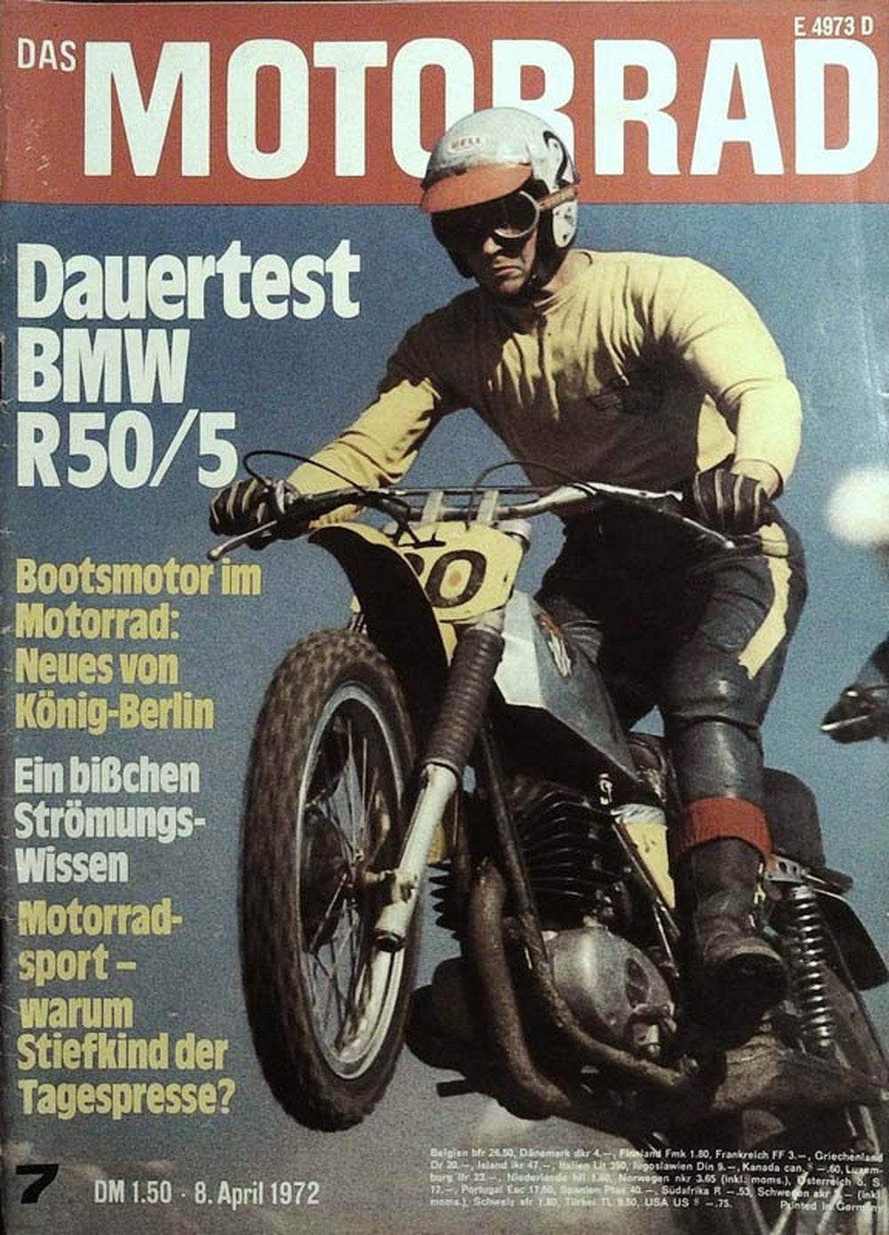 Motorrad Magazin Deutschland 1972-07 BMW R50/5 Dauertest Motocross