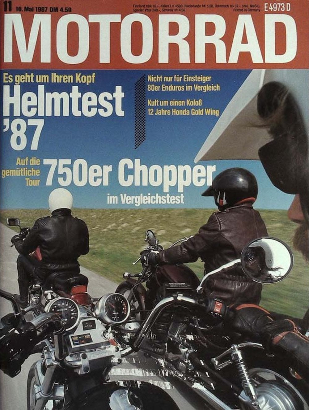 Motorrad Magazin Deutschland 1987-11 Helmtest Chopper 750er Chopper