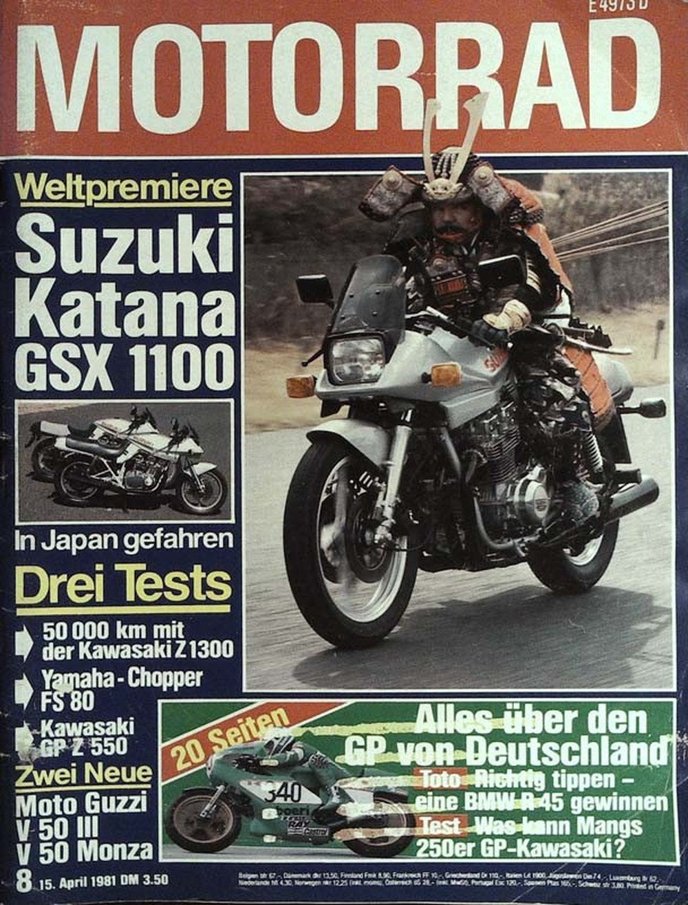 Motorrad Magazin Deutschland 1981-08 Suzuki Katana GSX 1100 Anton Mang Kawasaki Yamaha Moto Guzzi