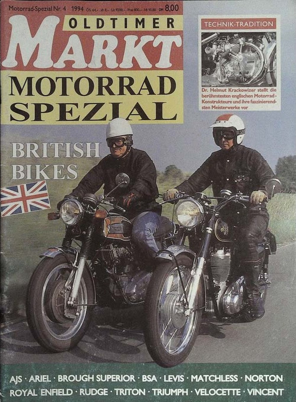 Oldtimer Markt Magazin Deutschland 1994-04 Dr. Helmut Krackowizer AJS Ariel Brough Superior BSA