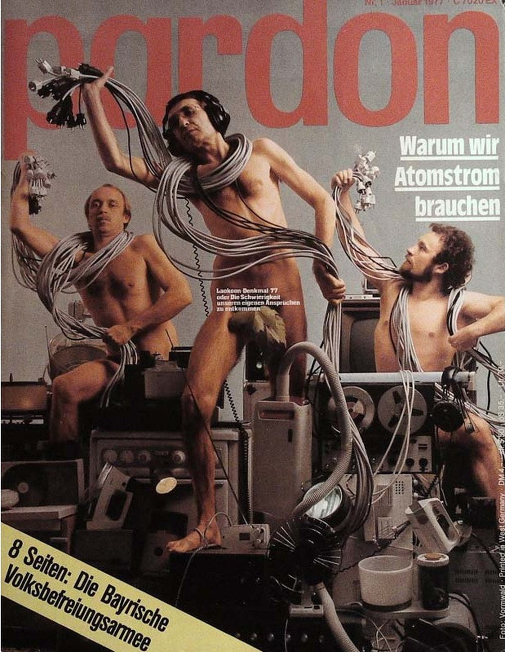 Pardon Magazin Deutschland 1977-01 Atomkraftdebatte Laokoon-Parodie Anti-Atom-Bewegung