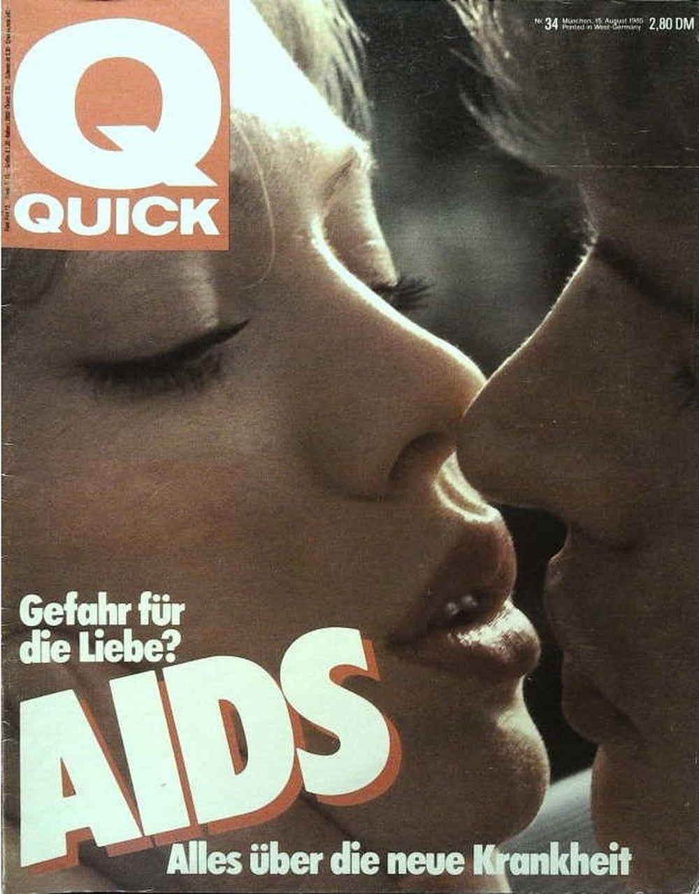 Quick Magazin Deutschland 1985-34 AIDS-Epidemie HIV/AIDS-Aufklärung Öffentliche Gesundheit