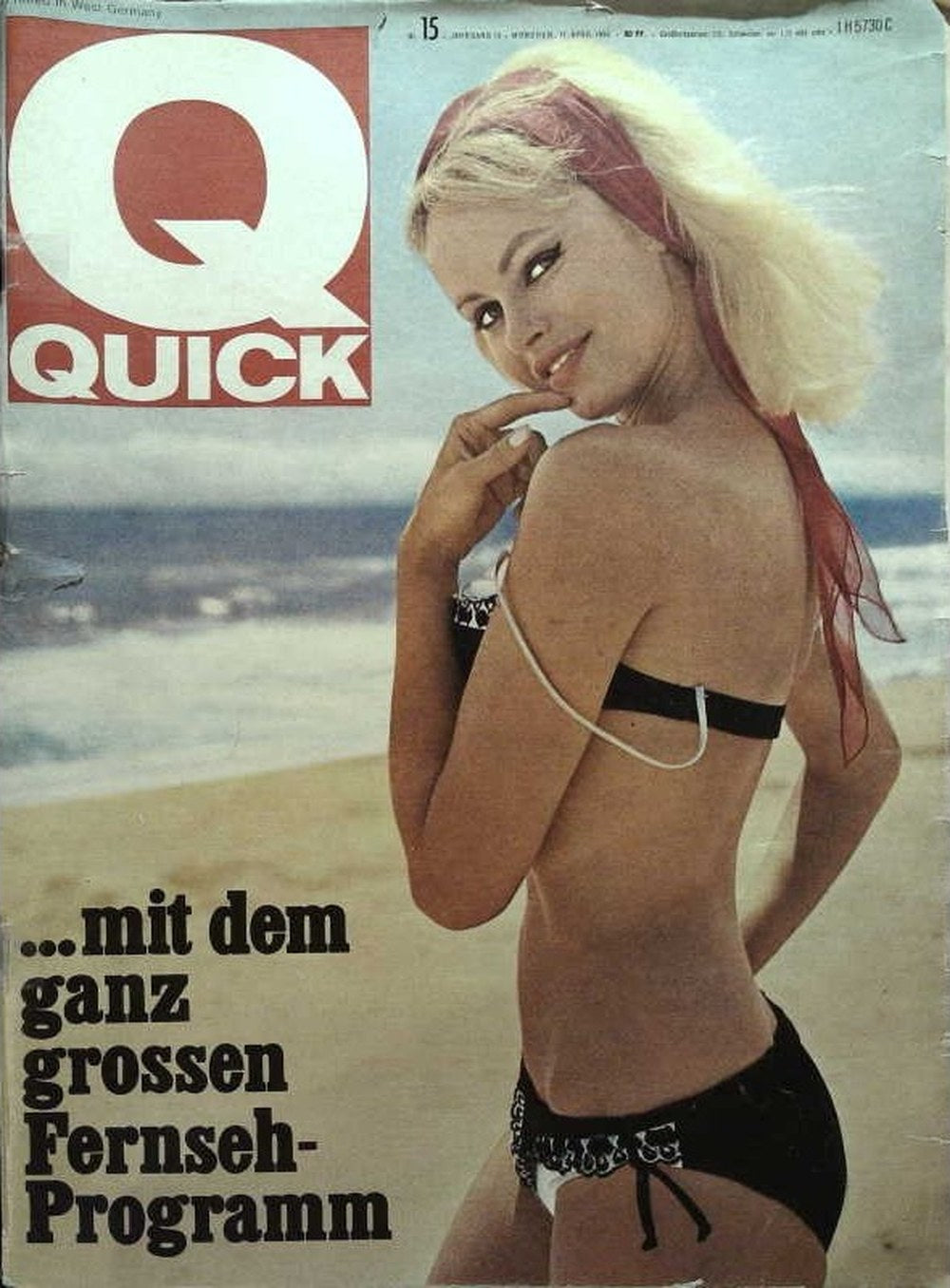 Quick Magazin Deutschland 1965-15 Strand Bikini Fernsehprogramm