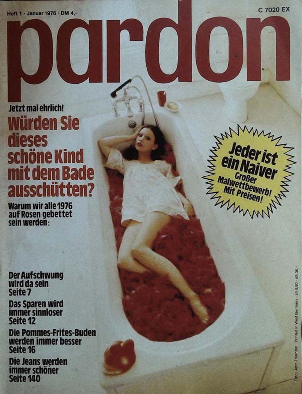 Pardon Magazin Deutschland 1976-01 1976 Deutsche Kultur Wirtschaftserholung Konsumkultur