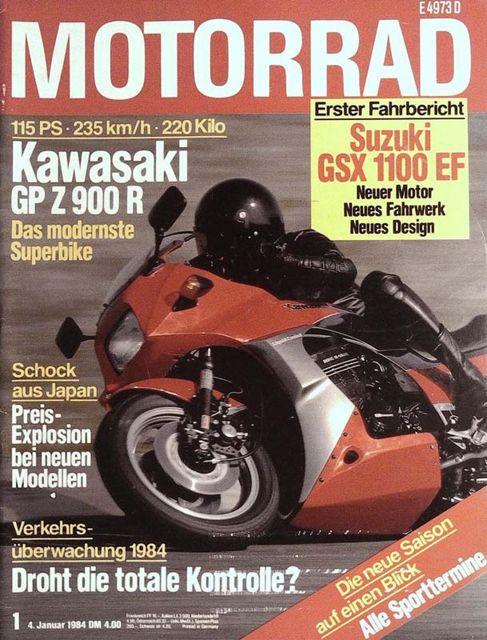 Motorrad Magazine Germany 1984-01 Original Print Issue