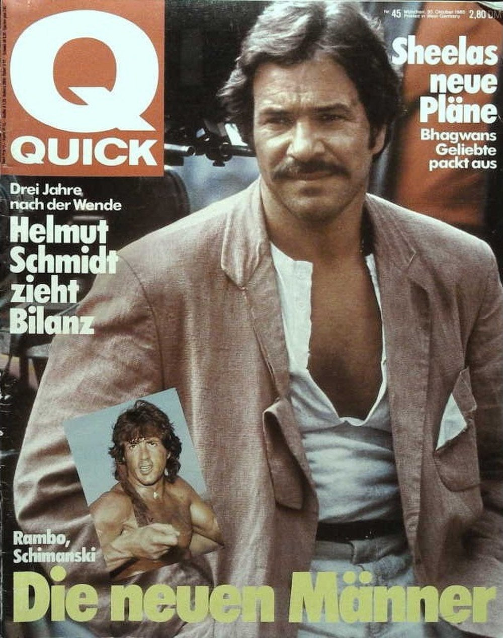 Quick Magazin Deutschland 1985-45 Götz George Sylvester Stallone Helmut Schmidt Sheela