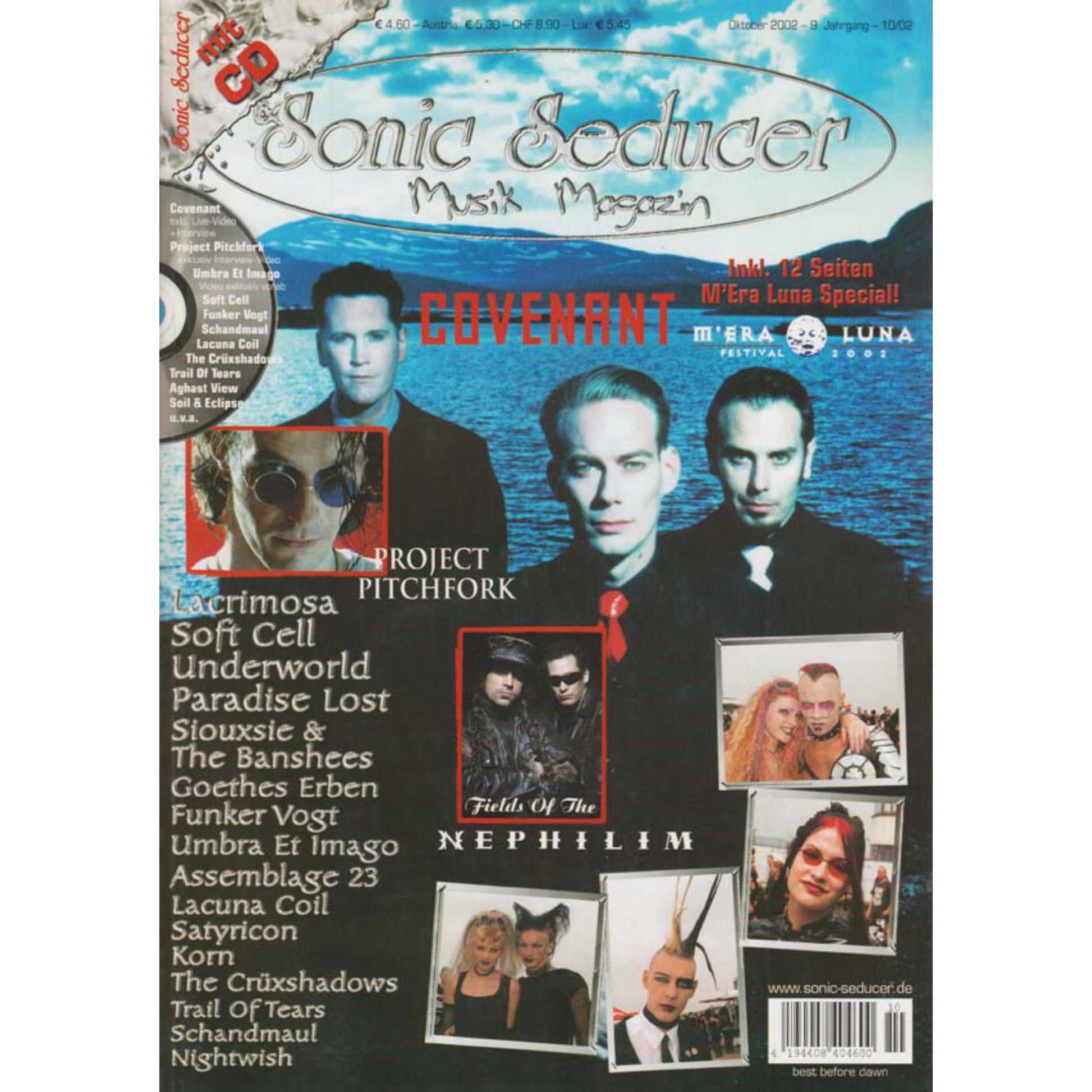 Sonic Seducer Magazin Deutschland 2002-10 Covenant Project Pitchfork Fields Of The Nephilim Lacrimosa Soft Cell