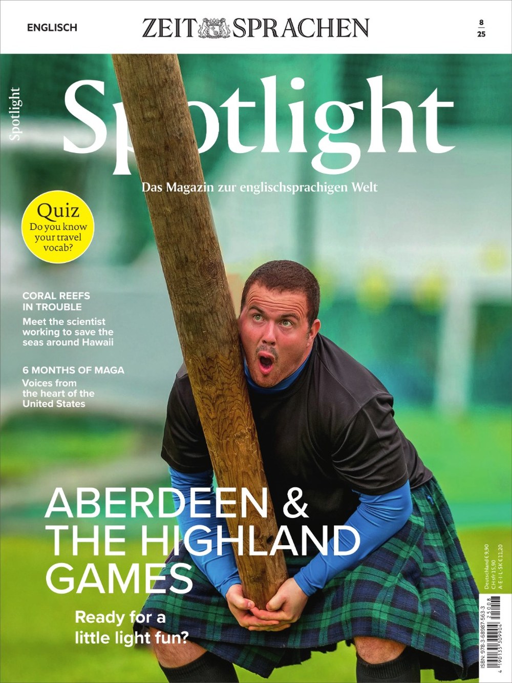 Spotlight Magazin Deutschland 2025-08 Aberdeen Highland Games Baumstammwerfen