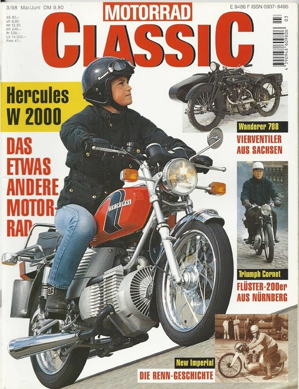 Motorrad Classic Magazin Deutschland 1998-03 Klassische Motorräder Hercules W 2000 Wanderer 708
