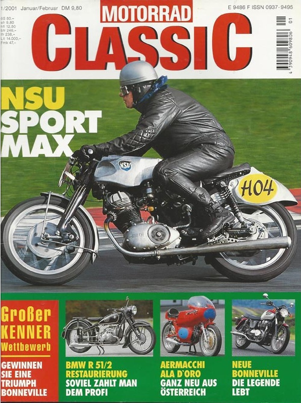 Motorrad Classic Magazin Deutschland 2001-01 NSU Sportmax