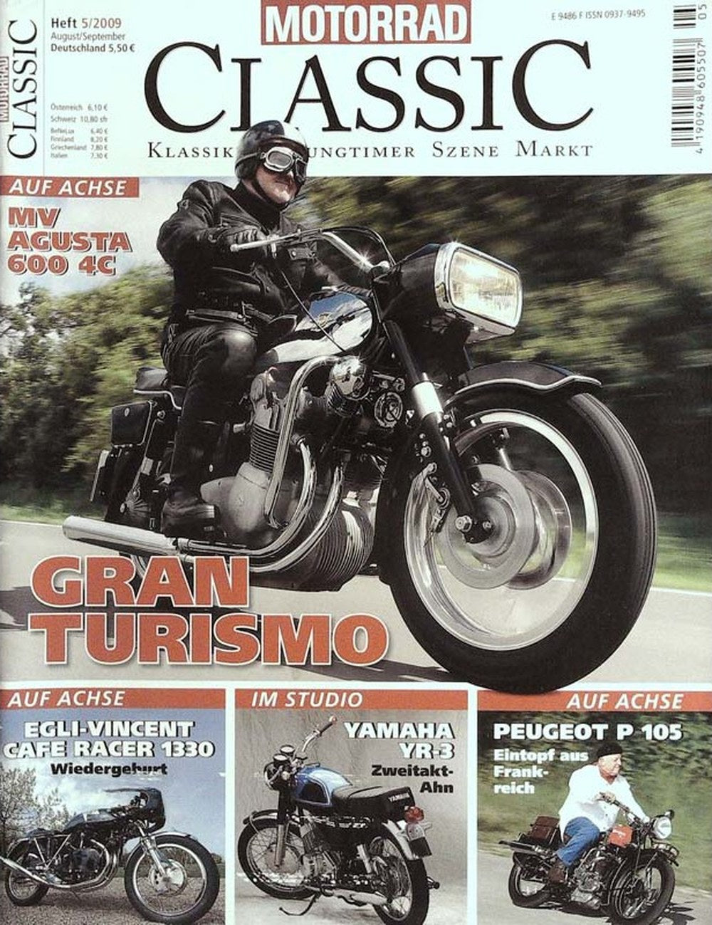 Motorrad Classic Magazin Deutschland 2009-05 Gran Turismo MV Agusta 600 4C Egli-Vincent Cafe Racer 1330