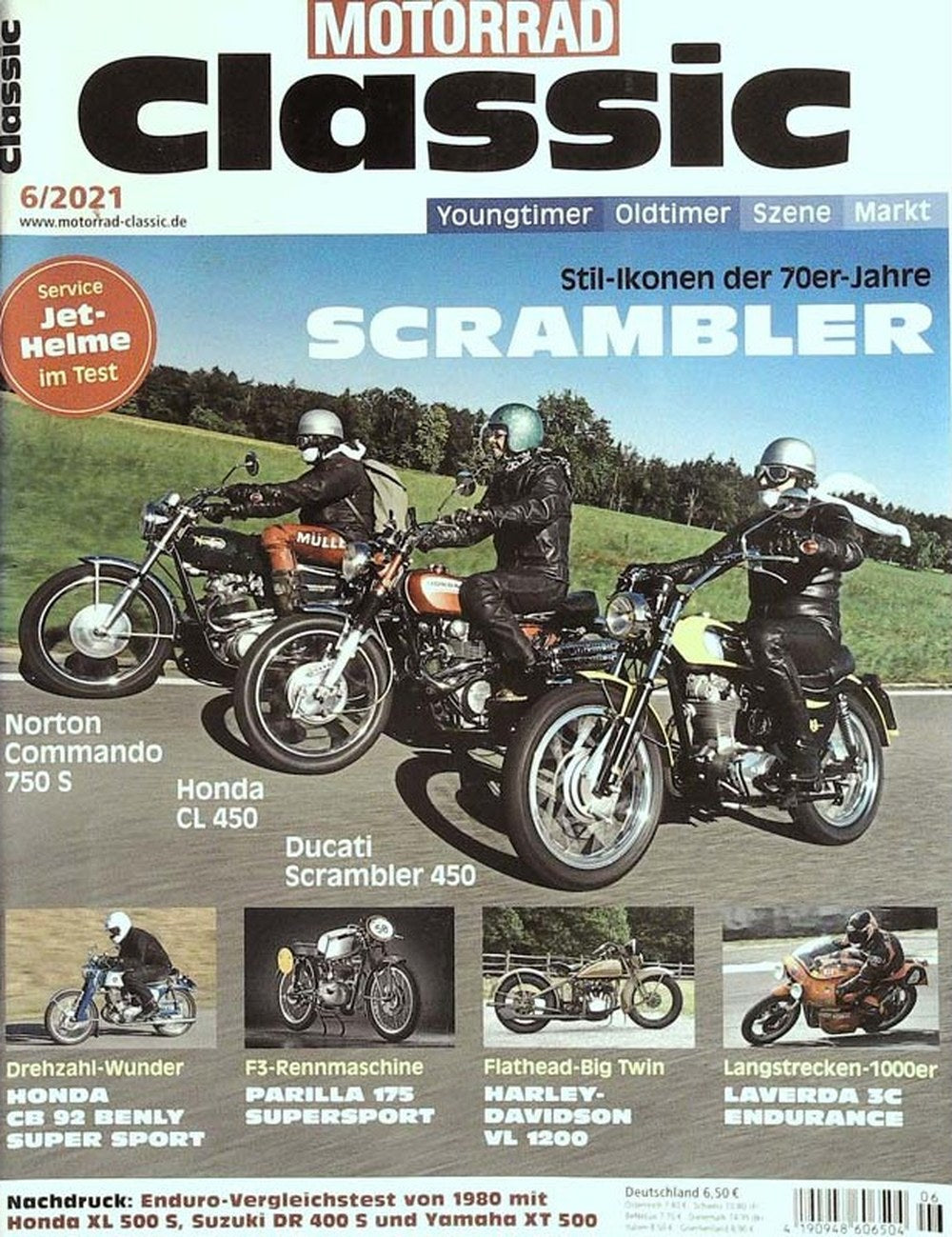 Motorrad Classic Magazin Deutschland 2021-06 Scrambler Norton Commando 750 S Honda CL 450