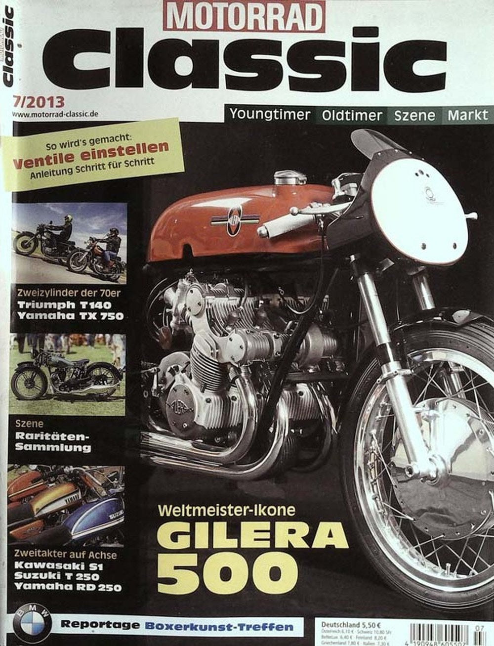 Motorrad Classic Magazin Deutschland 2013-07 Gilera 500 Vintage-Motorräder Triumph T140