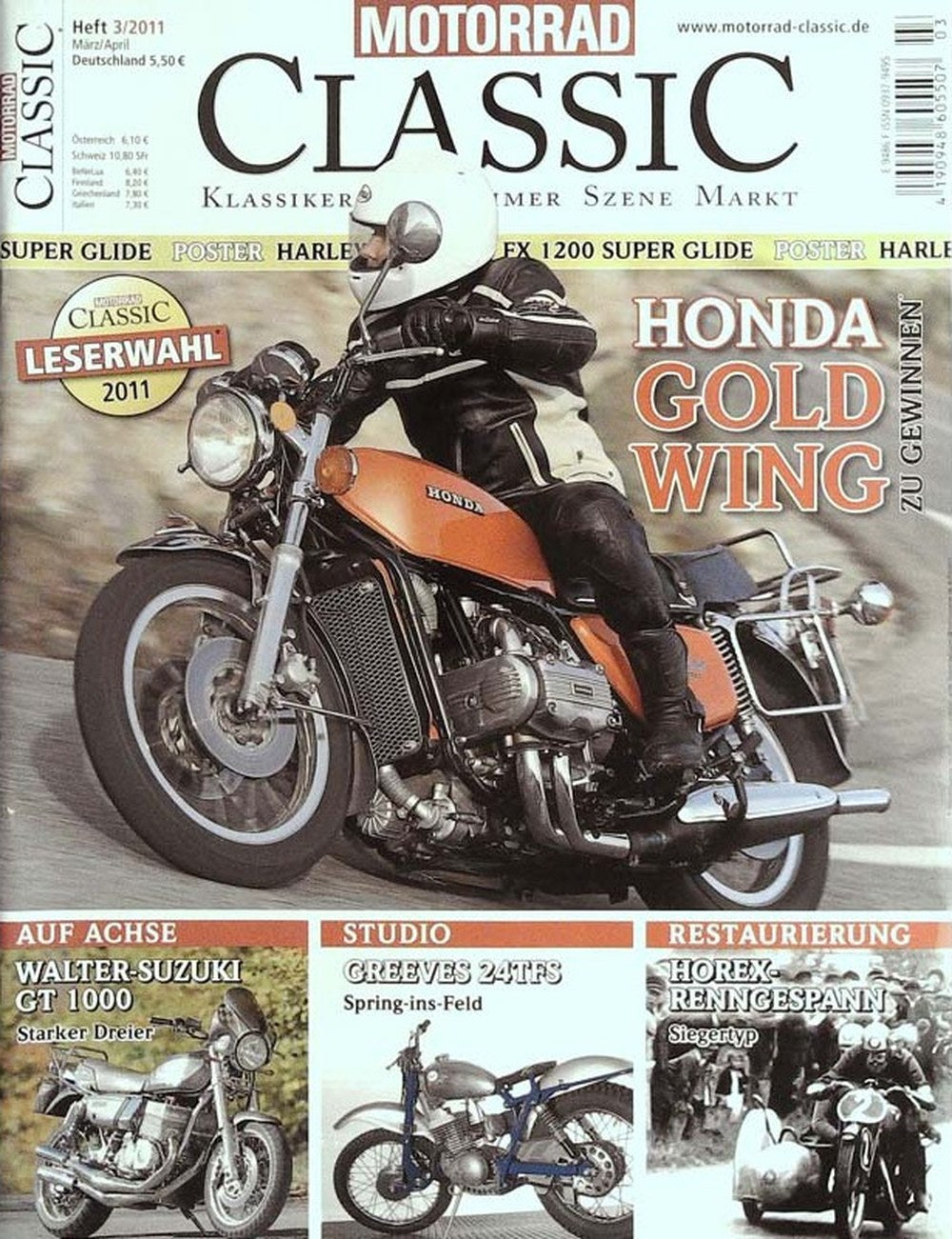 Motorrad Classic Magazin Deutschland 2011-03 Honda Gold Wing Motorrad-Klassiker Walter-Suzuki GT 1000