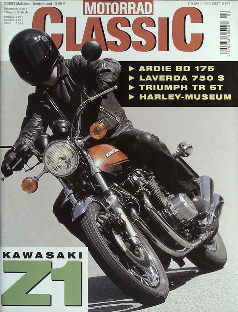 Motorrad Classic Magazin Deutschland 2003-03 Kawasaki Z1 Ardie BD 175 Laverda 750 S Triumph TR 5T