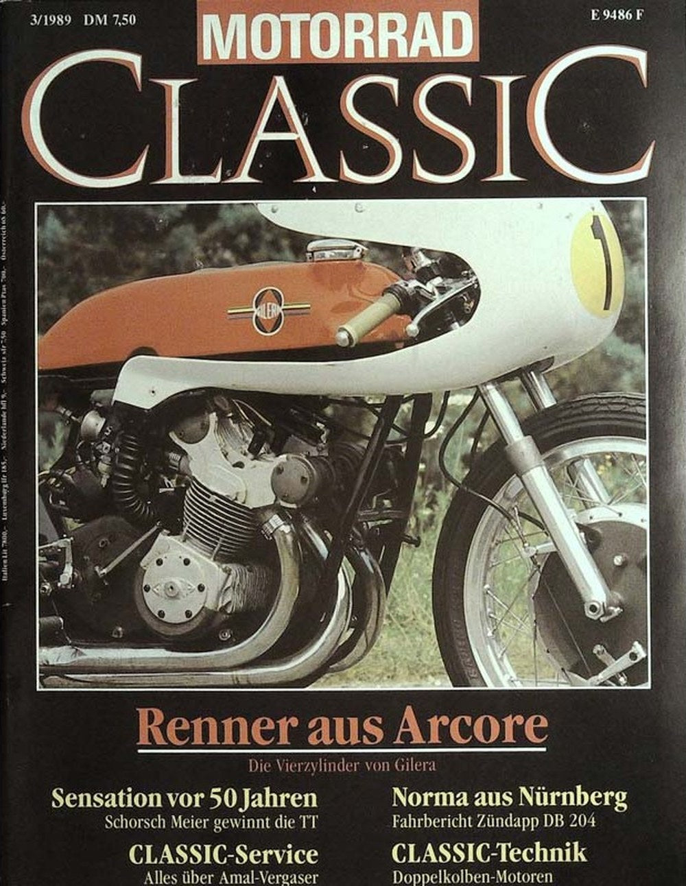 Motorrad Classic Magazin Deutschland 1989-03 Schorsch Meier Gilera