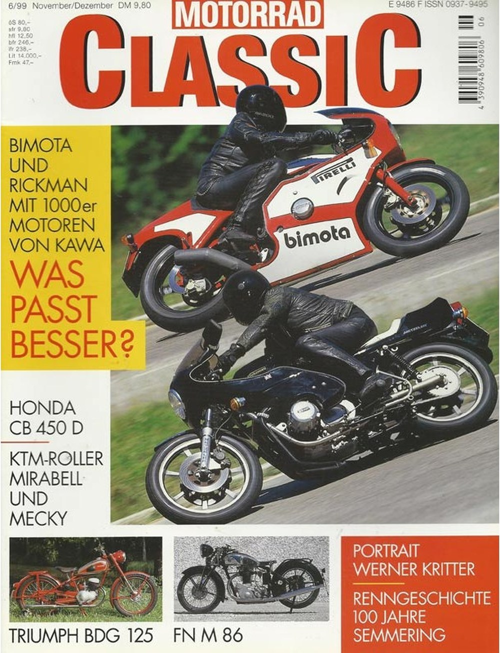 Motorrad Classic Magazin Deutschland 1999-06 Werner Kritter