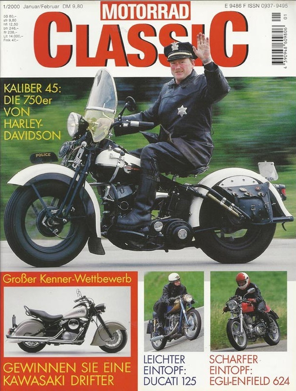 Motorrad Classic Magazin Deutschland 2000-01 Harley-Davidson Kawasaki Ducati Egli-Enfield