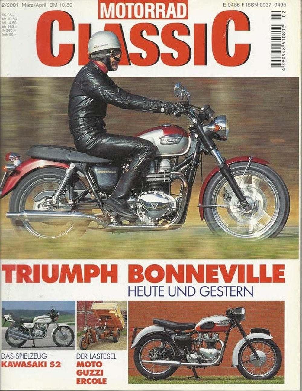Motorrad Classic Magazin Deutschland 2001-02 Triumph Bonneville Kawasaki S2 Moto Guzzi Ercole