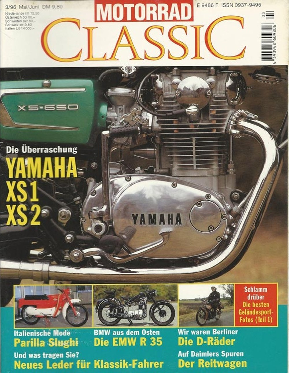 Motorrad Classic Magazin Deutschland 1996-03 Yamaha XS1 Yamaha XS2 Yamaha XS-650