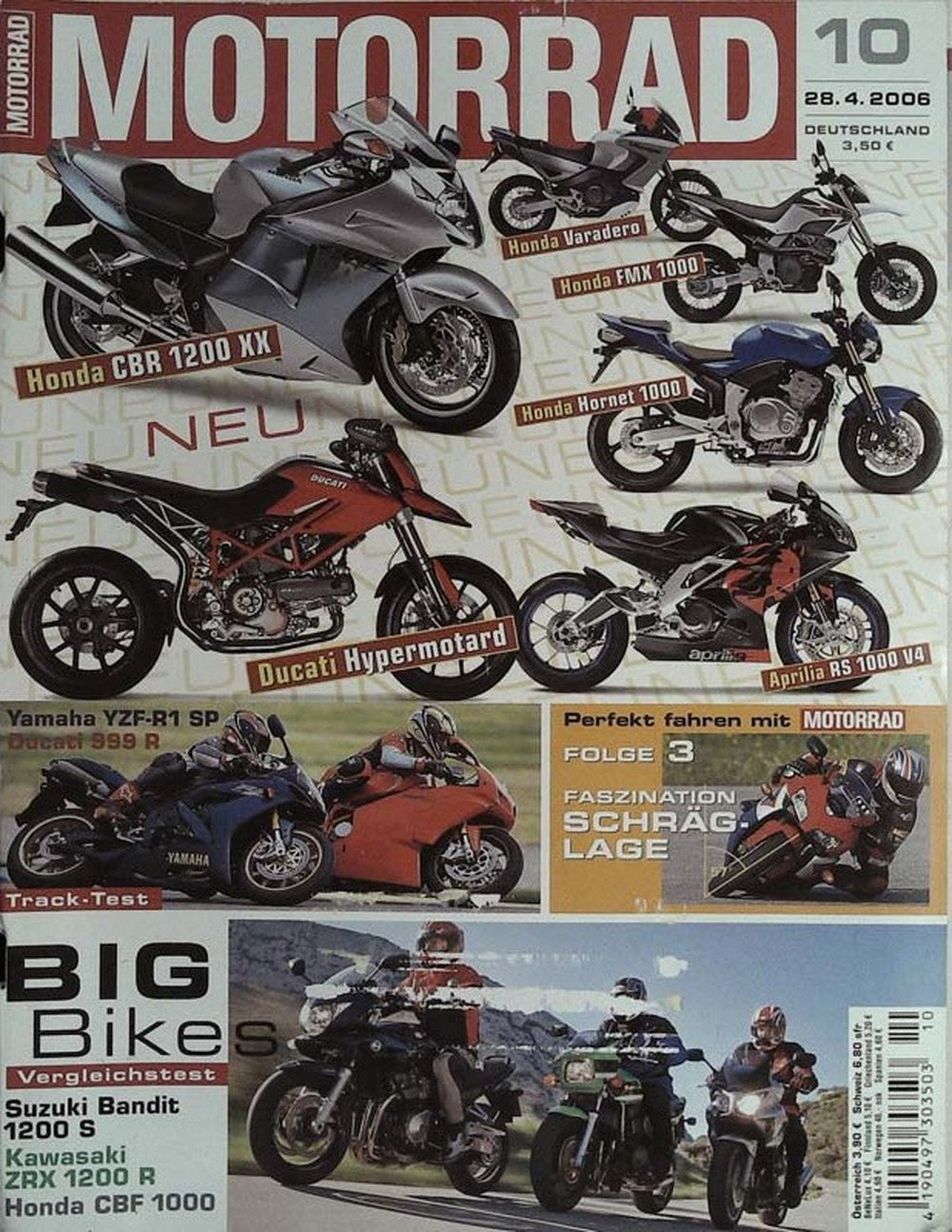 Motorrad Magazin Deutschland 2006-10 Honda CBR 1200 XX Honda Varadero Honda FMX 1000