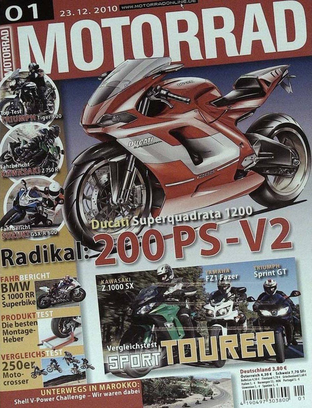 Motorrad Magazin Deutschland 2010-01 Motorrad Ducati Superquadrata 1200 Triumph Tiger 800