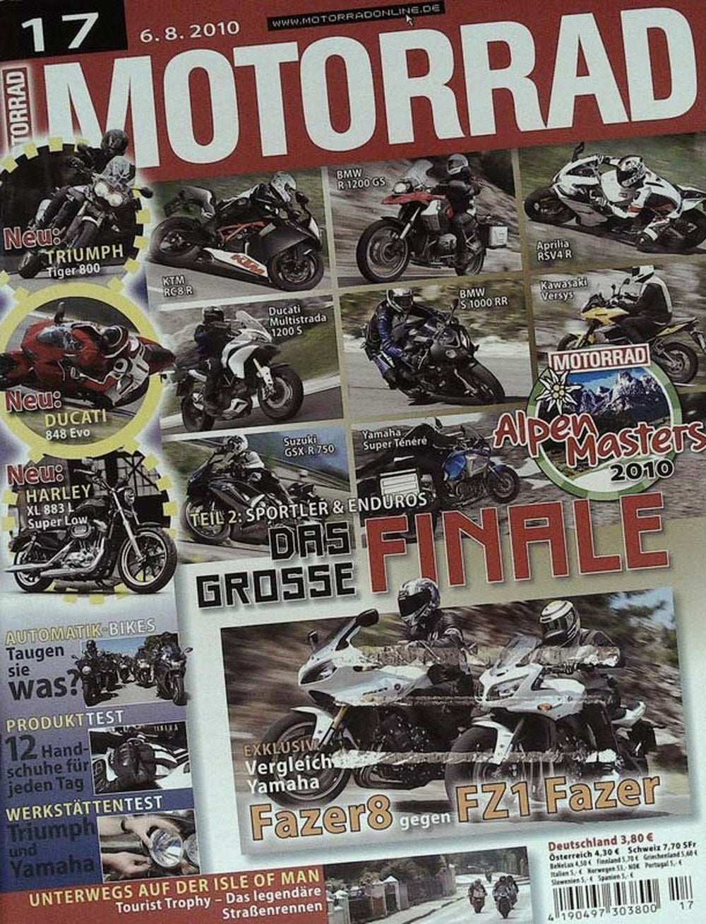 Motorrad Magazin Deutschland 2010-17 Motorrad Alpen Masters 2010 Triumph Tiger 800