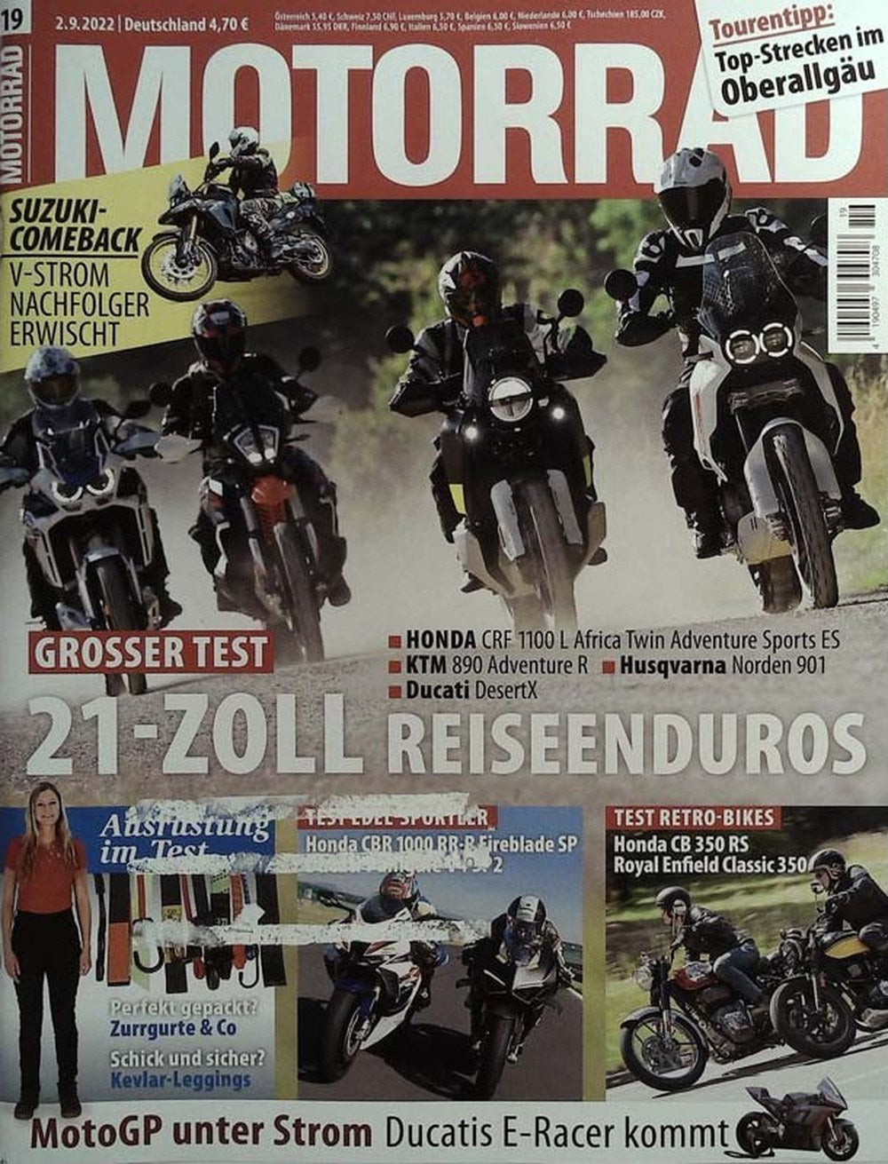 Motorrad Magazin Deutschland 2022-19 Reiseenduro 21-Zoll-Reiseenduros Honda CRF 1100 L Africa Twin Adventure Sports ES