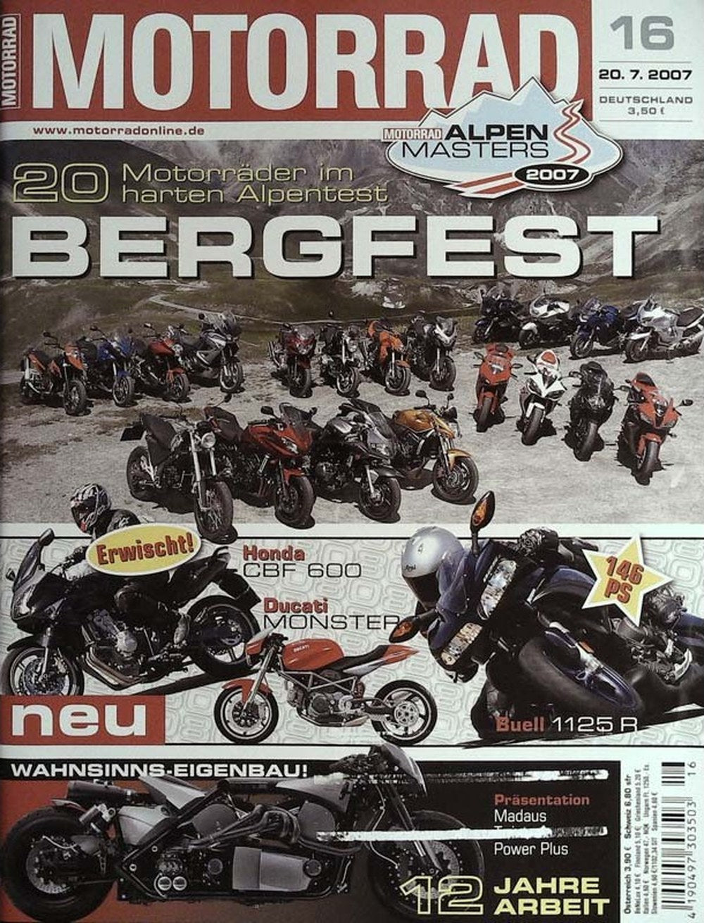 Motorrad Magazin Deutschland 2007-16 Motorrad Alpen Masters Bergfest