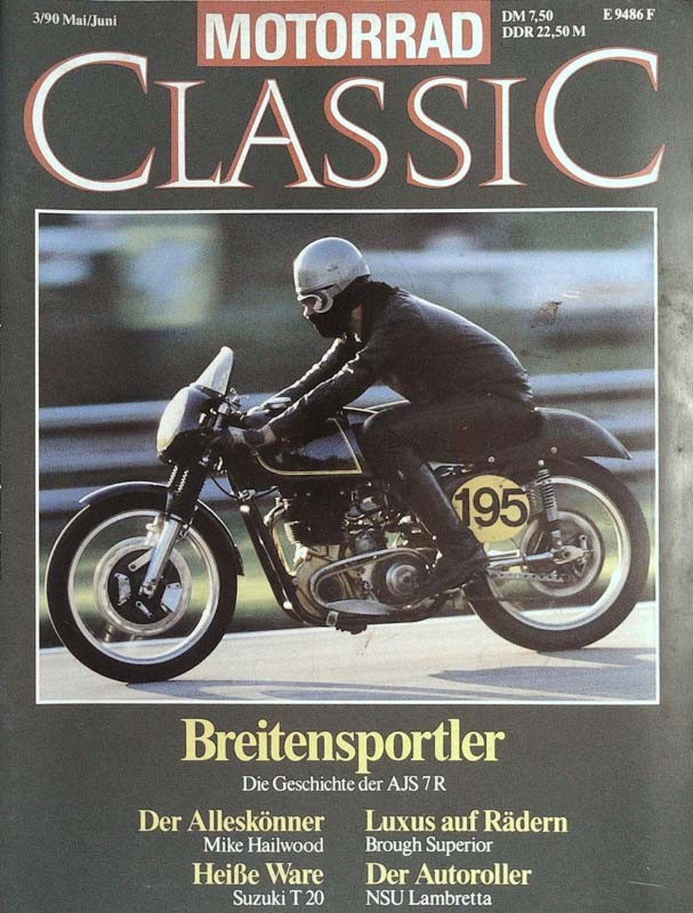 Motorrad Classic Magazin Deutschland 1990-03 Mike Hailwood AJS Brough Superior NSU Lambretta Suzuki